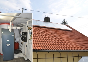 Einfamilienhaus in Bobingen, Kollektor: SOLVIS Cala - Aufdachmontage, Kollektorfläche: 13m², Speicher: SolvisMax Solarheizkessel, Speichervolumen: 650 Liter, Energieverbrauch vorher: 28.000 kWh Öl, Energieverbrauch nachher: 16.800 kWh Öl, Energieeinsparung: 40 Prozent, Restheizung: integrierter Ölbrennwertkessel, Besonderheit: Der Ölbrenner ist im Speicher platziert, dadurch im laufenden Betrieb immer Brennwertnutzen. Das Solarheizsystem ist mit einer solaren Start-Stopp-Regelung für den Ölbrenner ausgestattet. Der Ölbrenner ist mit 2 Leistungsstufen mit 10kW und 17kW ausgestattet.